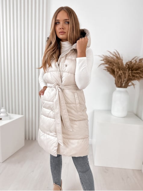 KAMIZELKA DWUSTRONNA ANONU ECRU - BEŻOWA