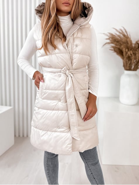 KAMIZELKA DWUSTRONNA ANONU ECRU - BEŻOWA