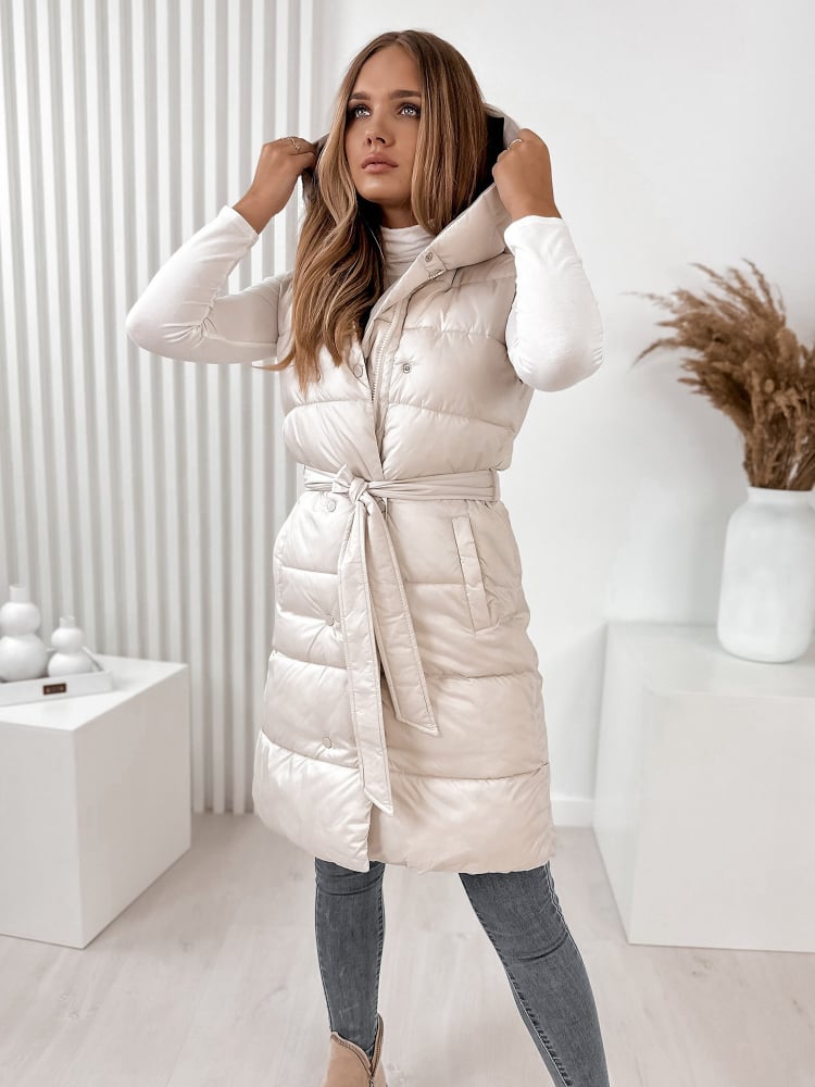 KAMIZELKA DWUSTRONNA ANONU ECRU - BEŻOWA