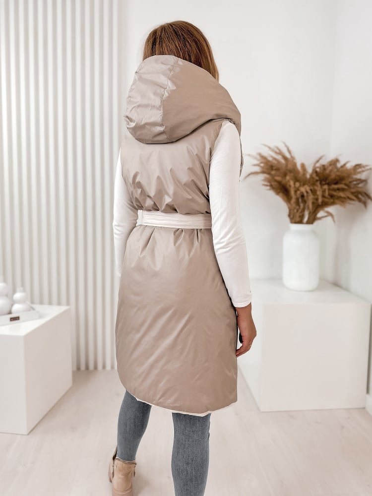 KAMIZELKA DWUSTRONNA ANONU ECRU - BEŻOWA