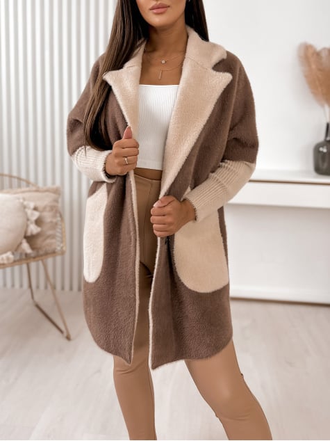 PŁASZCZ ALPAKA MINES BRĄZOWY