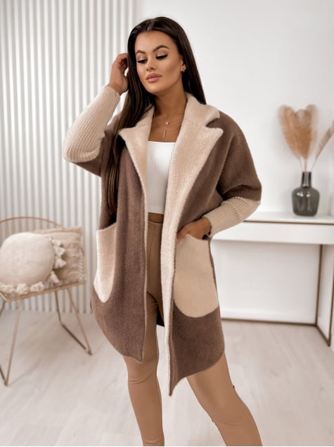 PŁASZCZ ALPAKA MINES BRĄZOWY