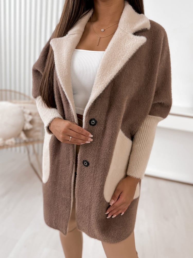 PŁASZCZ ALPAKA MINES BRĄZOWY