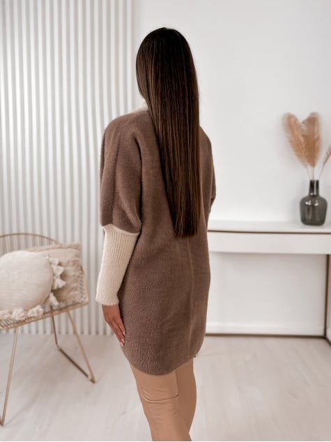 PŁASZCZ ALPAKA MINES BRĄZOWY