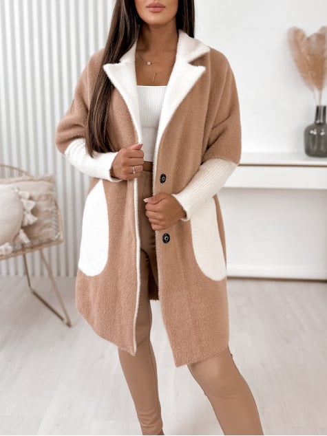 PŁASZCZ ALPAKA MINES KARMELOWY