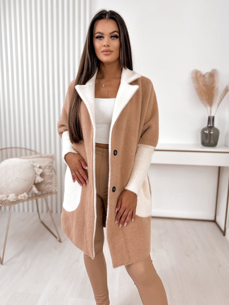 PŁASZCZ ALPAKA MINES KARMELOWY