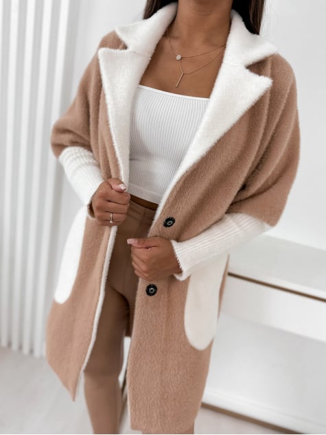 PŁASZCZ ALPAKA MINES KARMELOWY