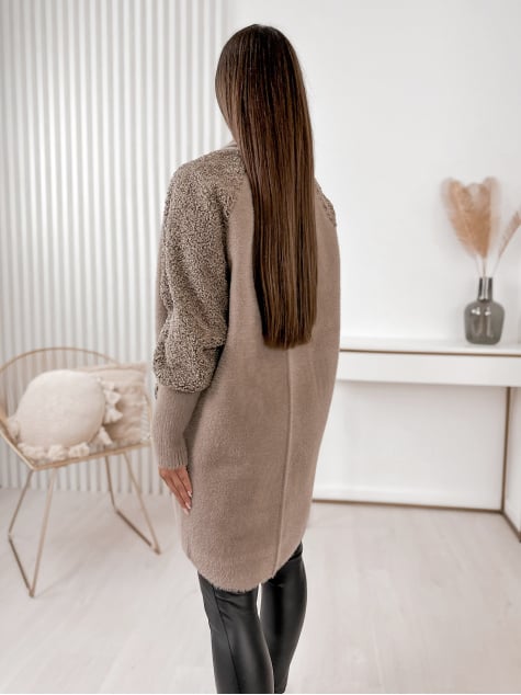 PŁASZCZ ALPAKA TEMPEL BRĄZOWY