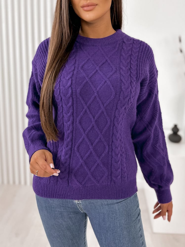 SWETER RAUTA FIOLETOWY