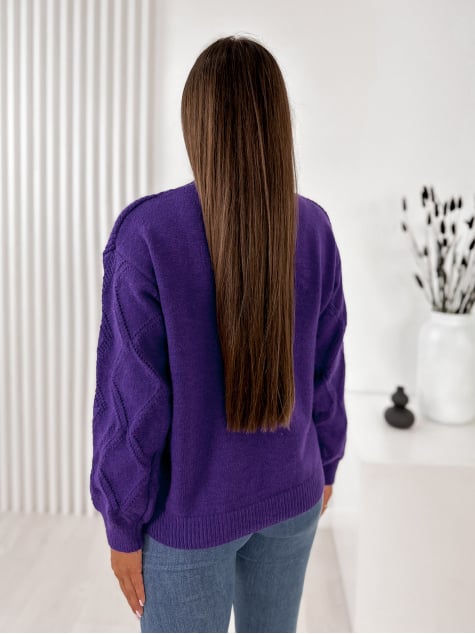 SWETER RAUTA FIOLETOWY