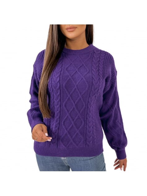 SWETER RAUTA FIOLETOWY