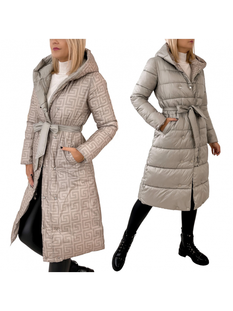 KURTKA DWUSTRONNA SONIA SZARO-BEŻOWA