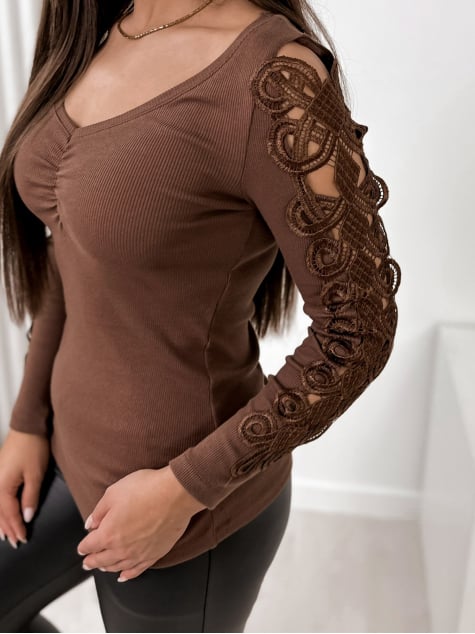 BLUZKA JULIETTE  BRĄZOWA