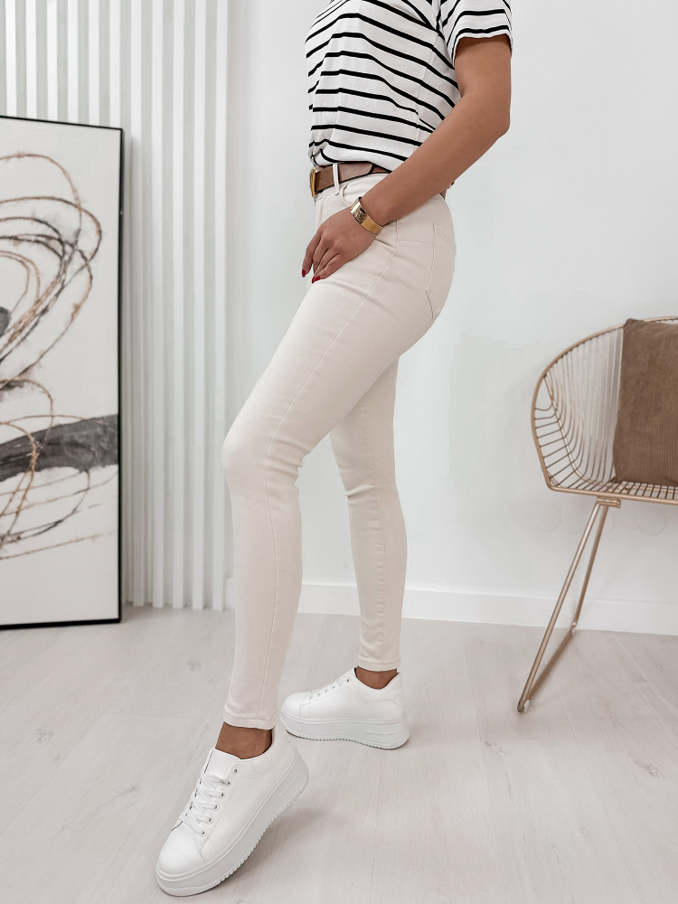 SPODNIE TEARM KREMOWE