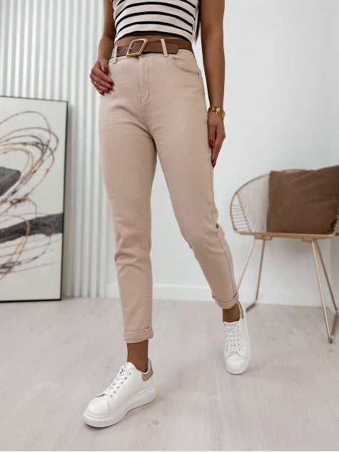 SPODNIE RISLEY BEŻOWE