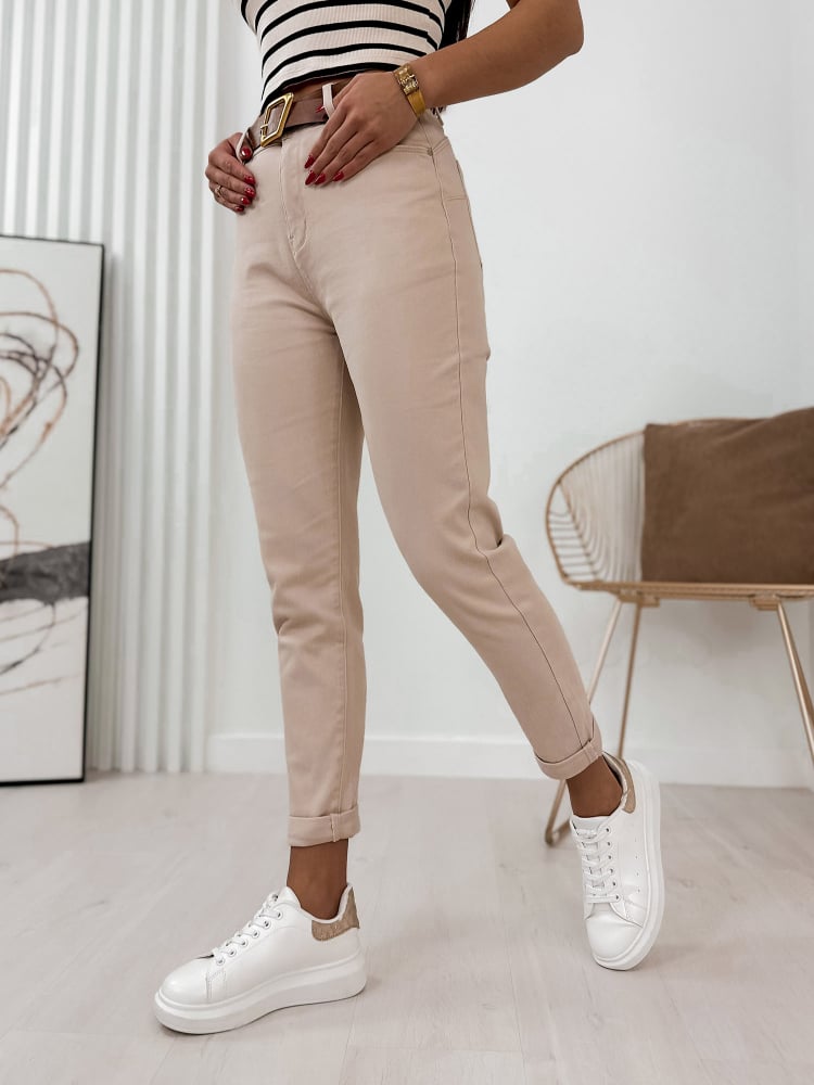 SPODNIE RISLEY BEŻOWE