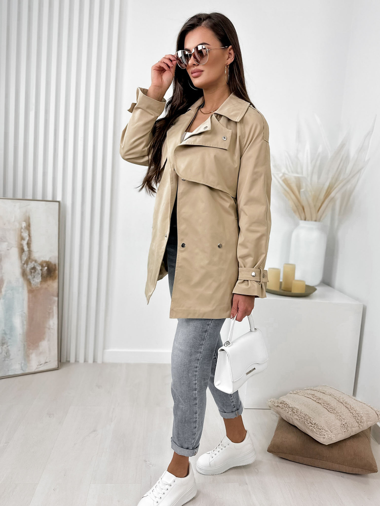 PŁASZCZ BINOT CIEMNOBEŻOWY