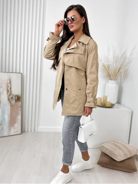 PŁASZCZ BINOT CIEMNOBEŻOWY