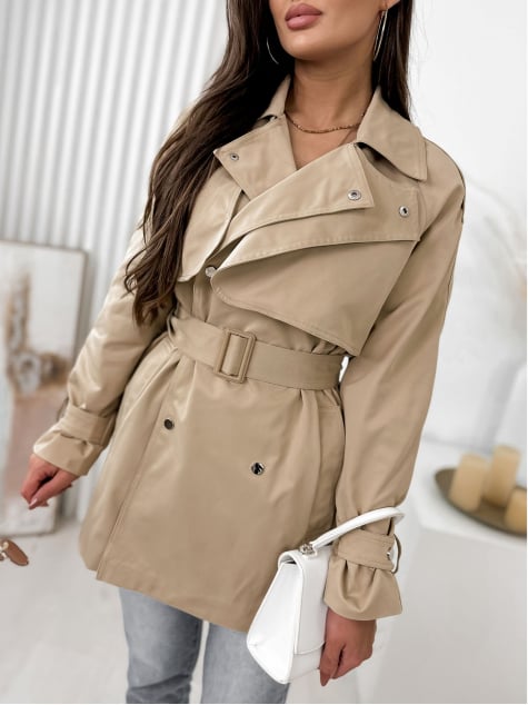 PŁASZCZ BINOT CIEMNOBEŻOWY