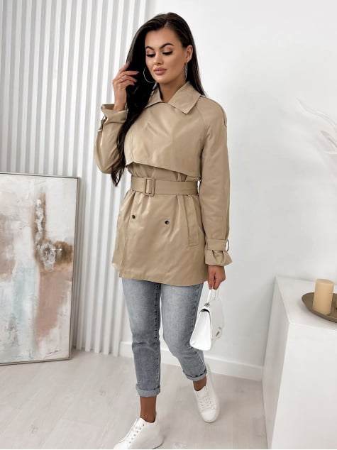 PŁASZCZ BINOT CIEMNOBEŻOWY