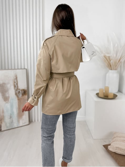 PŁASZCZ BINOT CIEMNOBEŻOWY