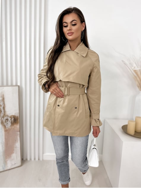 PŁASZCZ BINOT CIEMNOBEŻOWY