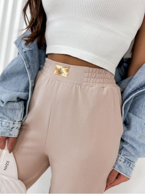 SPODNIE REBECCA BEŻOWE