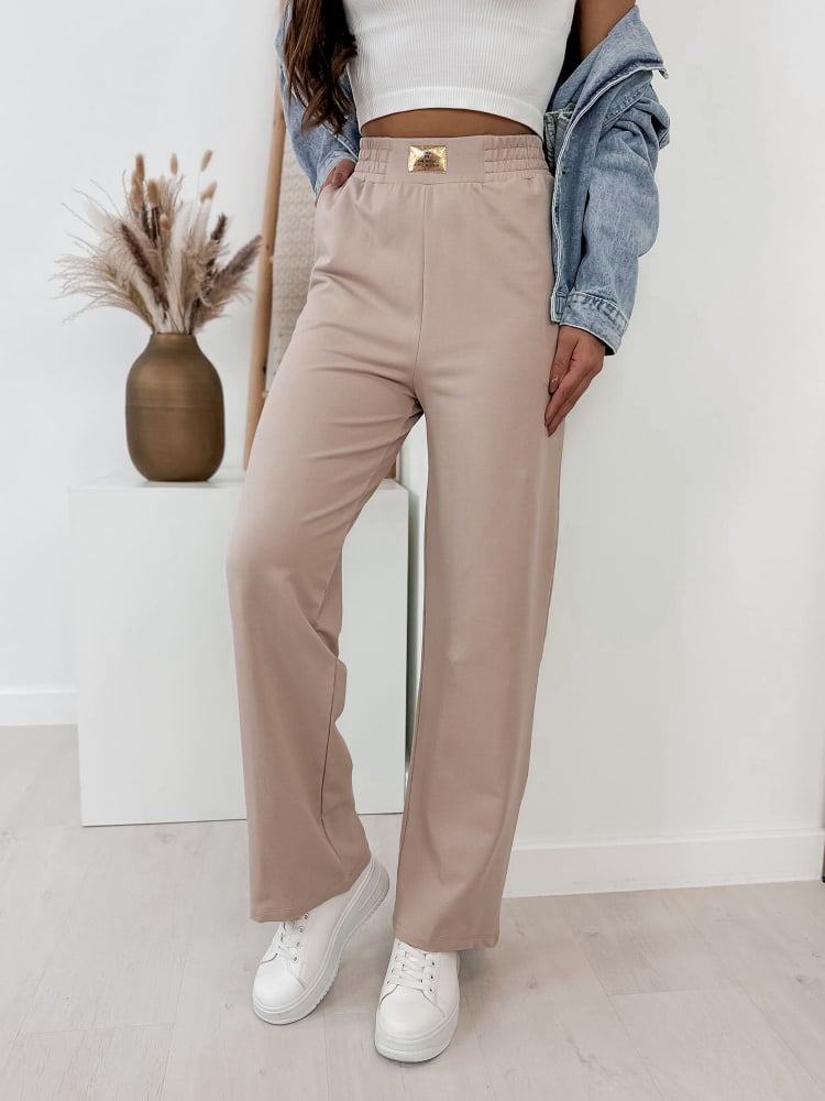 SPODNIE REBECCA BEŻOWE