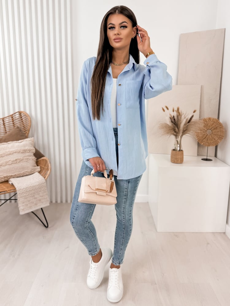 KOSZULA JACQUELINE NIEBIESKA