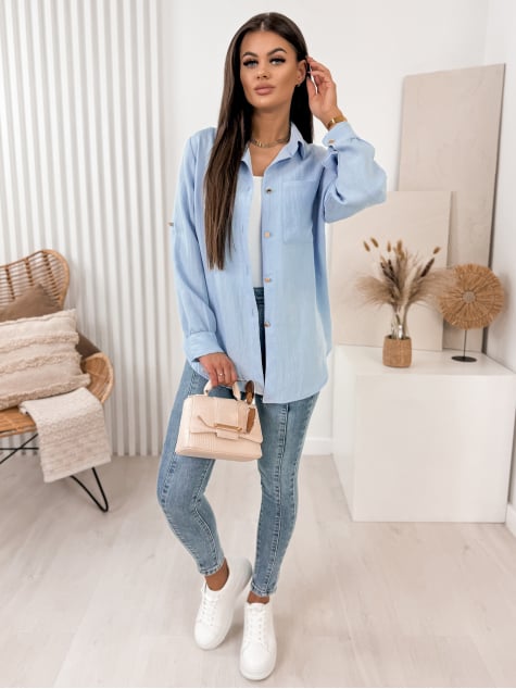 KOSZULA JACQUELINE NIEBIESKA