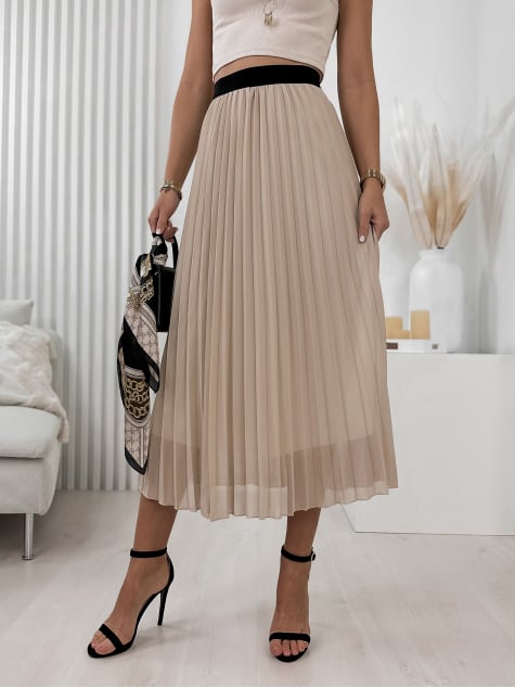 SPÓDNICA FAIDO BEŻOWA