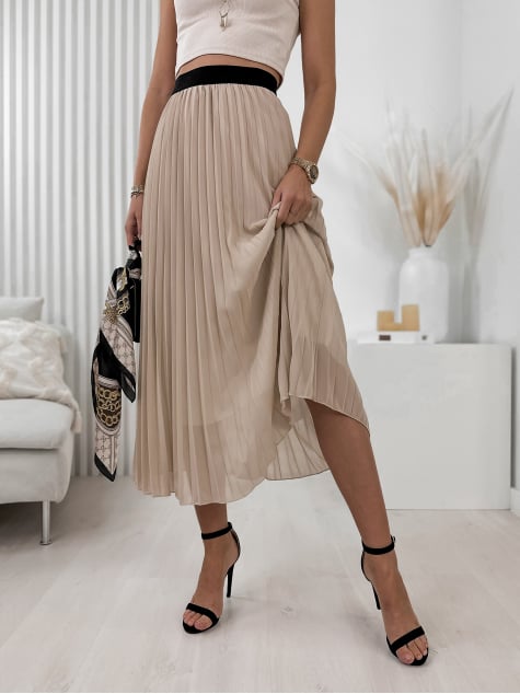 SPÓDNICA FAIDO BEŻOWA