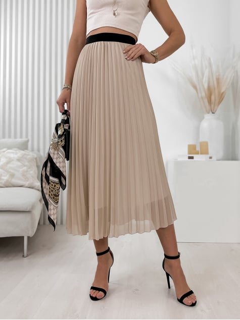 SPÓDNICA FAIDO BEŻOWA