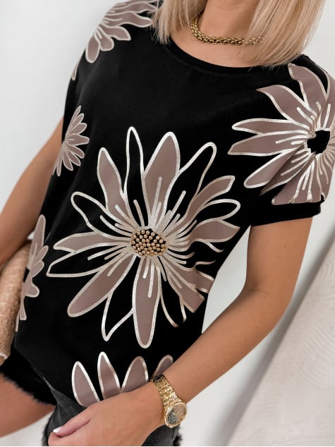 BLUZKA FLORUES CZARNA