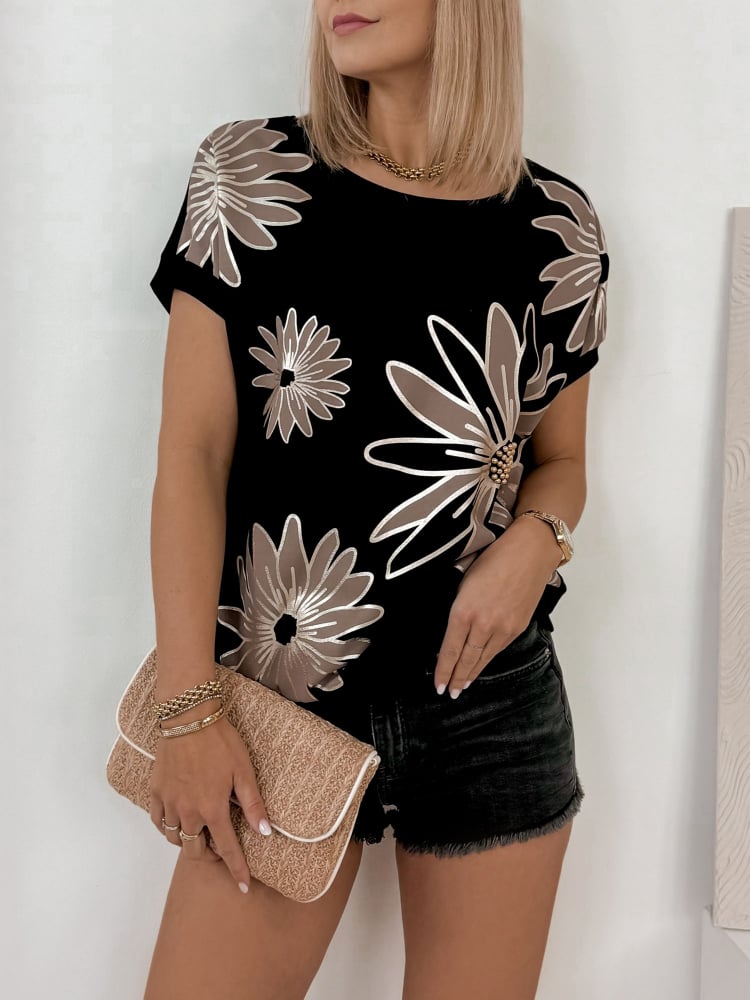 BLUZKA FLORUES CZARNA