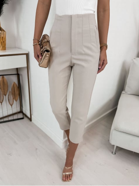 SPODNIE LINKO CIEMNOBEŻOWE