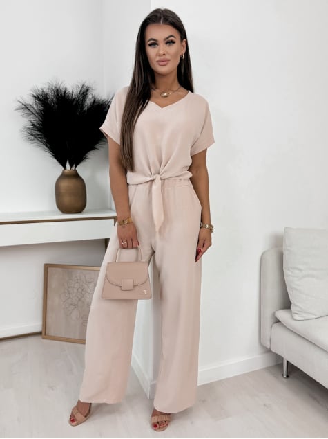 KOMPLET LASSO CIEMNOBEŻOWY