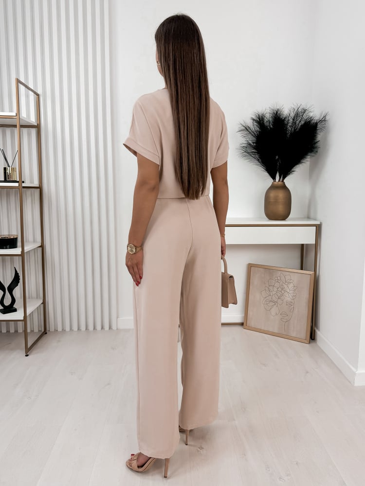 KOMPLET LASSO CIEMNOBEŻOWY