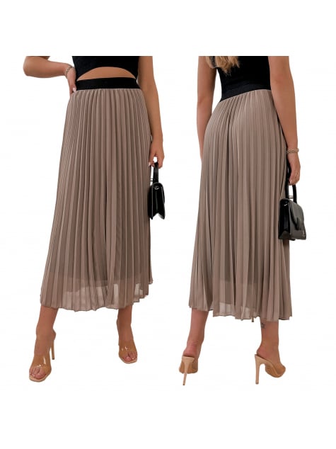 SPÓDNICA FAIDO CIEMNOBEŻOWA