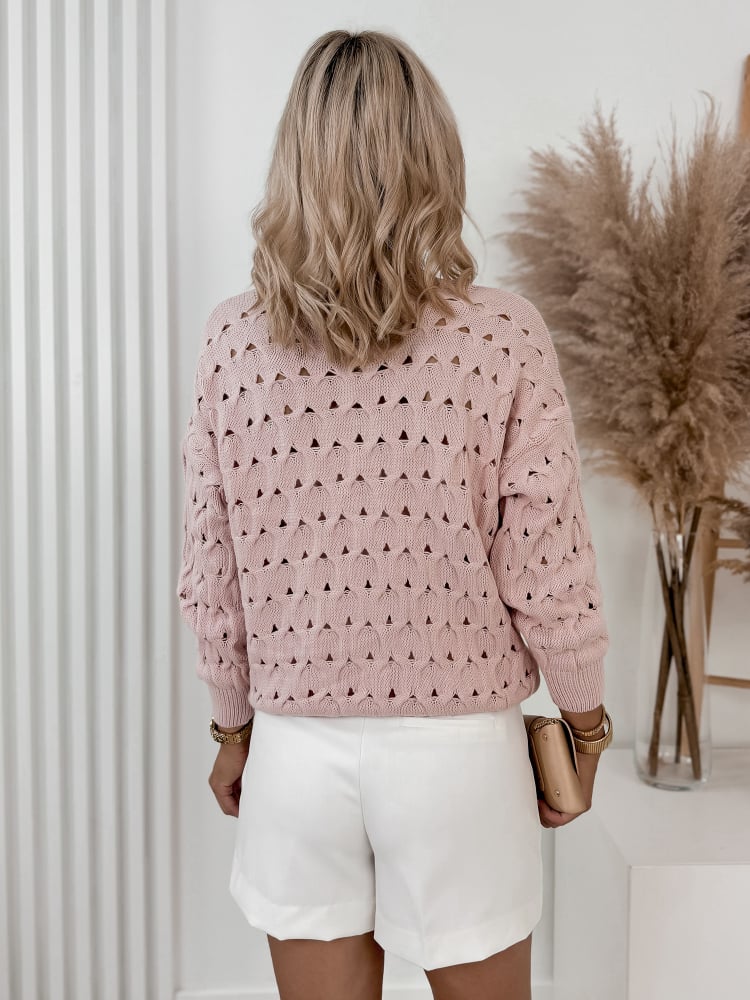 SWETER MANAMI PUDROWY RÓŻ