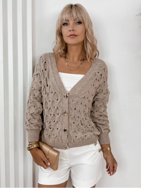 SWETER MANAMI CIEMNOBEŻOWY