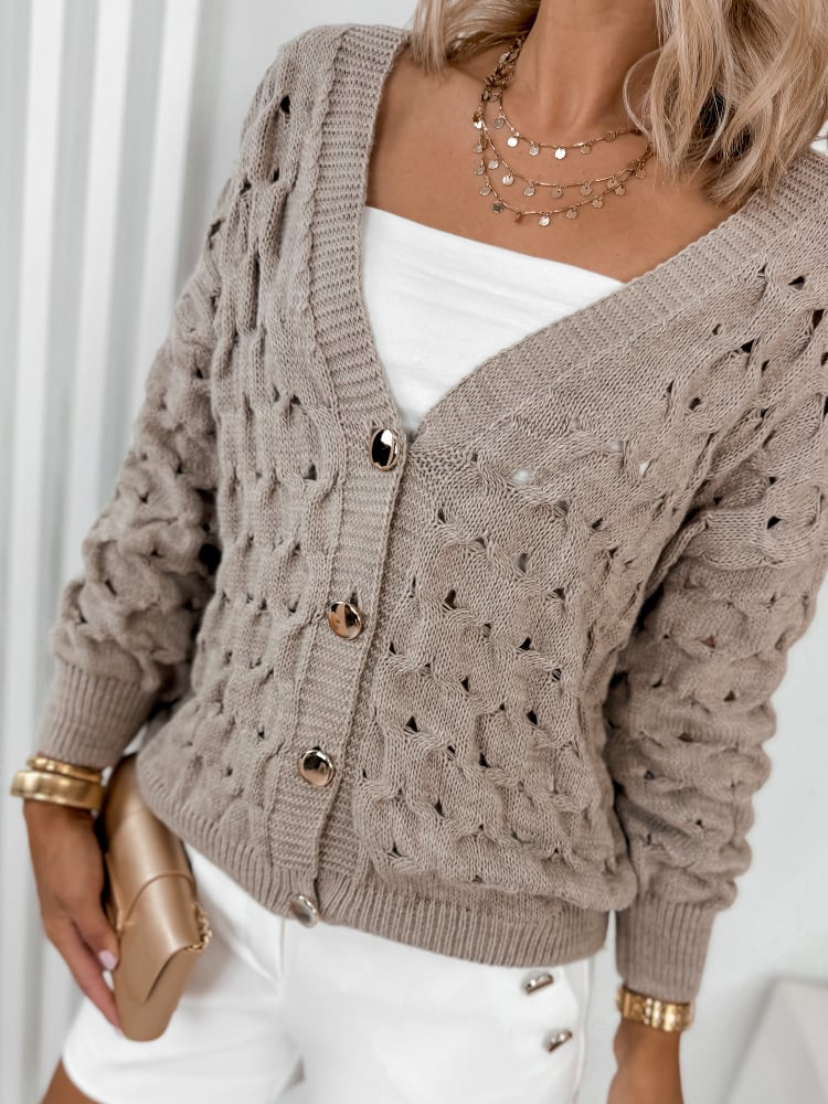 SWETER MANAMI CIEMNOBEŻOWY