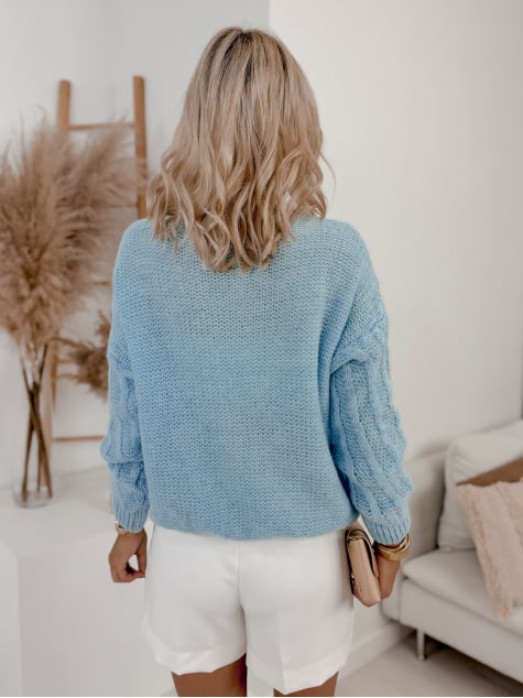 SWETER NORIKO BŁĘKITNY