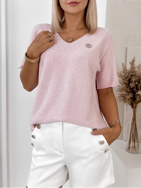 SWETER HASRET PUDROWY RÓŻ