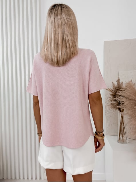 SWETER HASRET PUDROWY RÓŻ