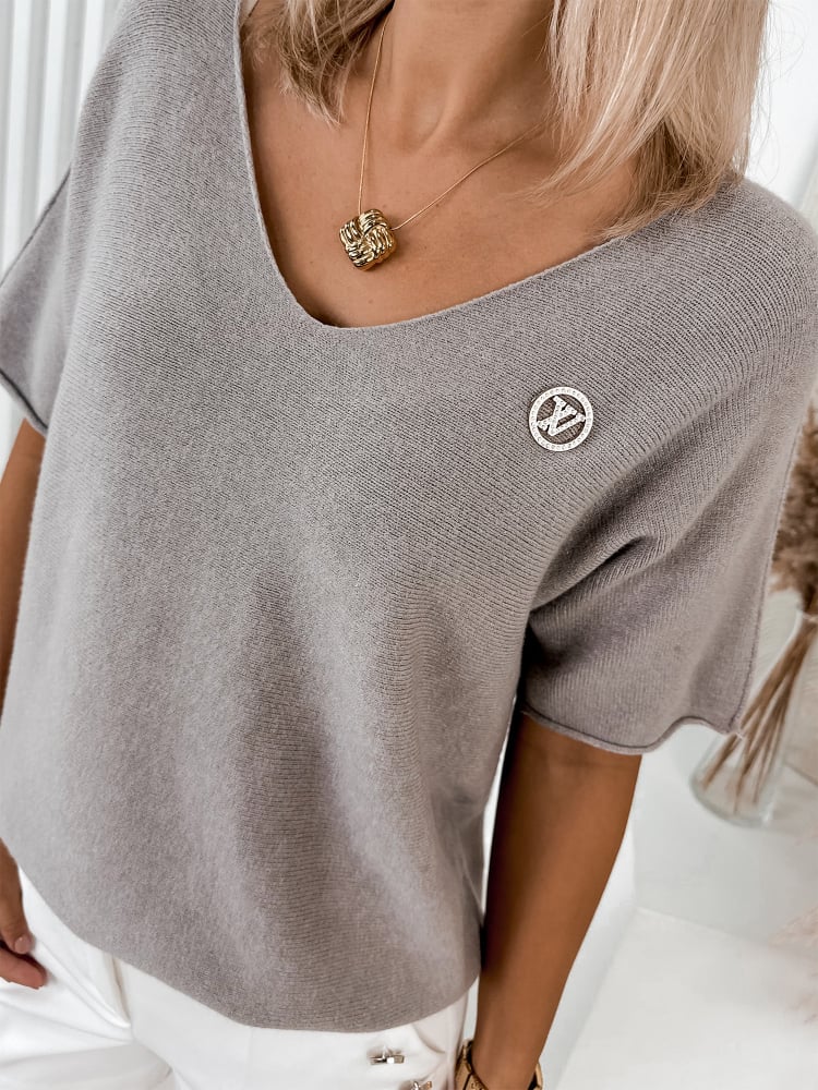 SWETER HASRET BRĄZOWY