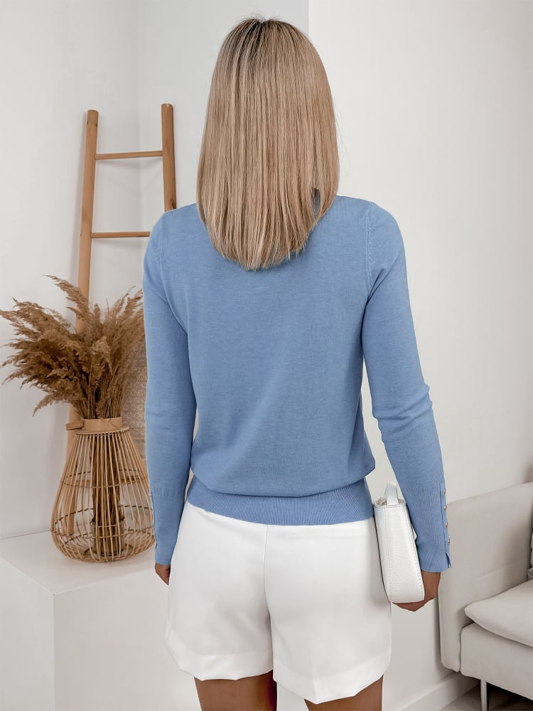 SWETER JUNRU BŁĘKITNY