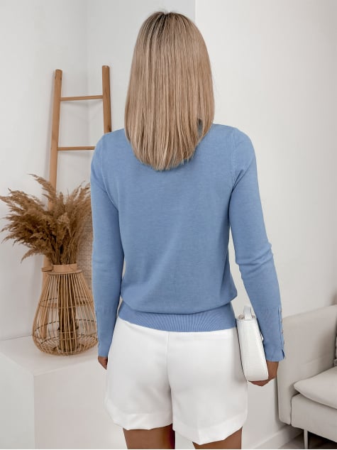 SWETER JUNRU BŁĘKITNY