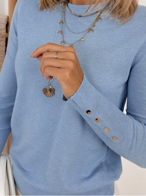 SWETER JUNRU BŁĘKITNY