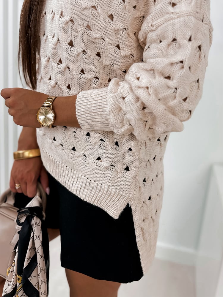 SWETER VERBOS BEŻOWY